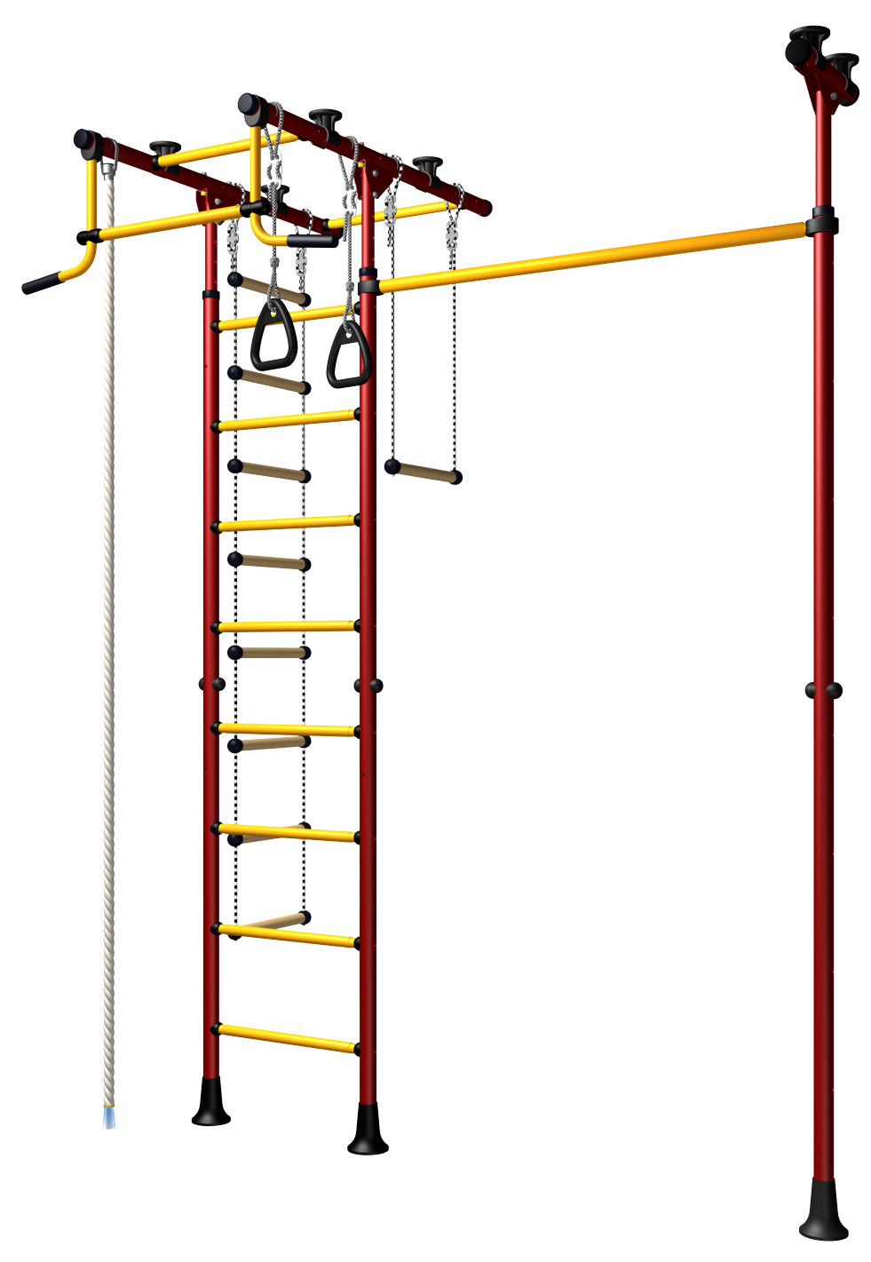Indoor Sport Gym for Kids, model Comet-3.06 - metal rungs covered with plastic  - Additional Pull Up Bar