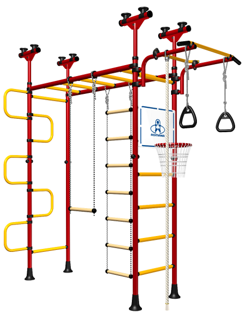 Indoor Sport Gym for Kids, model Pegasus-4.04.php - Jungle Gym with metal rungs covered with plastic